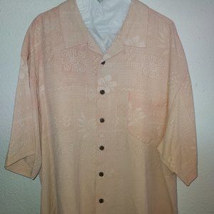 Bermuda Bay casual buttondown short sleeve shirt in XXL. 100% silk.